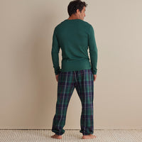 Family Flannel Men's Jogger Pants Pajama Set - Pine Plaid, XXXL,Pine Plaid
