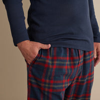 Family Flannel Men's Jogger Pants Pajama Set - Red Plaid, XXXL,Red Plaid