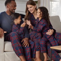 Family Flannel Men's Jogger Pants Pajama Set - Red Plaid, XXXL,Red Plaid