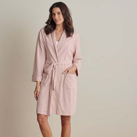 Peruvian Cotton Embroidered Women's Robe - Blush, XL,Blush