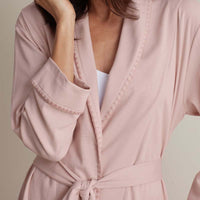 Peruvian Cotton Embroidered Women's Robe - Blush, XL,Blush