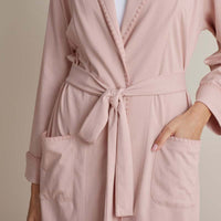 Peruvian Cotton Embroidered Women's Robe - Blush, XL,Blush