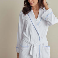 Peruvian Cotton Embroidered Women's Robe - Light Blue, XS,Light Blue