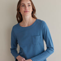 Pima Cotton Women's Jogger Pants Pajama Set - Blue Denim, XXL,Blue Denim