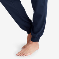 Pima Cotton Women's Jogger Pants Pajama Set - Navy, XXL,Navy