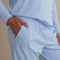 Pima Cotton Women's Jogger Pants Pajama Set - Periwinkle, XXL,Periwinkle