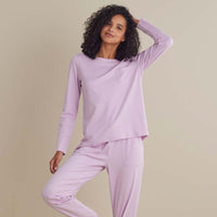 Pima Cotton Women's Jogger Pants Pajama Set - Dusty Pink, XXL,Dusty Pink