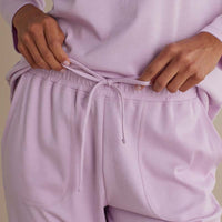 Pima Cotton Women's Jogger Pants Pajama Set - Dusty Pink, XXL,Dusty Pink