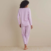 Pima Cotton Women's Jogger Pants Pajama Set - Dusty Pink, XXL,Dusty Pink