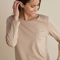 Pima Cotton Women's Jogger Pants Pajama Set - Beige Tan, XXL,Beige Tan