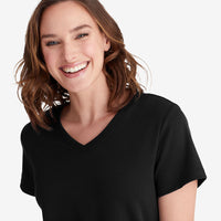 Pima Cotton Women's Cropped Pajama Set - Black, XXL,Black