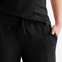 Pima Cotton Women's Cropped Pajama Set - Black, XXL,Black