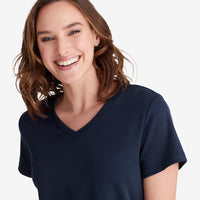 Pima Cotton Women's Cropped Pajama Set - Navy, XXL,Navy