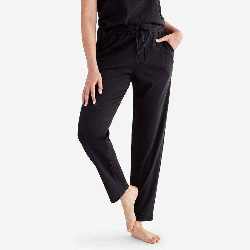 Pima Cotton Tapered Pants - Black, XXL,Black