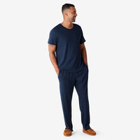 Pima Cotton Mens Pajama Set - Navy, XXL,Navy