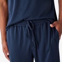 Pima Cotton Mens Pajama Set - Navy, XXL,Navy
