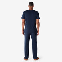 Pima Cotton Mens Pajama Set - Navy, XXL,Navy