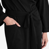 Pima Cotton Kimono Robe - Black, XS,Black