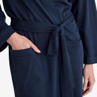 Pima Cotton Kimono Robe - Navy, XXL,Navy