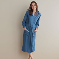 Pima Cotton Kimono Robe - Blue Denim, XXL,Blue Denim