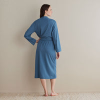 Pima Cotton Kimono Robe - Blue Denim, XXL,Blue Denim