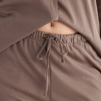 Pima Cotton Women's Button-Down Pajama Set - Cocoa, XXL,Cocoa