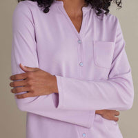 Pima Cotton Women's Button-Down Pajama Set - Dusty Pink, S,Dusty Pink