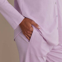 Pima Cotton Women's Button-Down Pajama Set - Dusty Pink, S,Dusty Pink