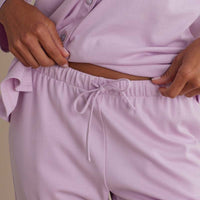 Pima Cotton Women's Button-Down Pajama Set - Dusty Pink, S,Dusty Pink