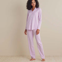 Pima Cotton Women's Button-Down Pajama Set - Dusty Pink, S,Dusty Pink