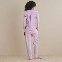 Pima Cotton Women's Button-Down Pajama Set - Dusty Pink, S,Dusty Pink