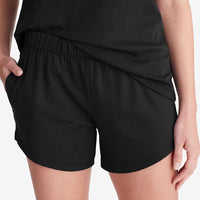 Pima Cotton Women's Shorts Set - Black, XXL,Black