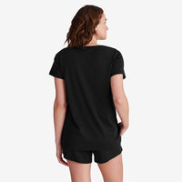 Pima Cotton Women's Shorts Set - Black, XXL,Black