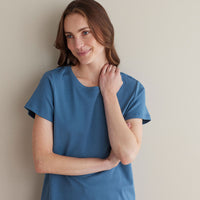 Pima Cotton Women's Shorts Set - Blue Denim, XXL,Blue Denim
