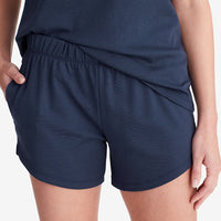 Pima Cotton Women's Shorts Set - Navy, XXL,Navy