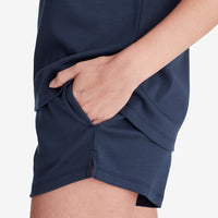 Pima Cotton Women's Shorts Set - Navy, XXL,Navy