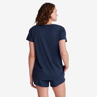 Pima Cotton Women's Shorts Set - Navy, XXL,Navy