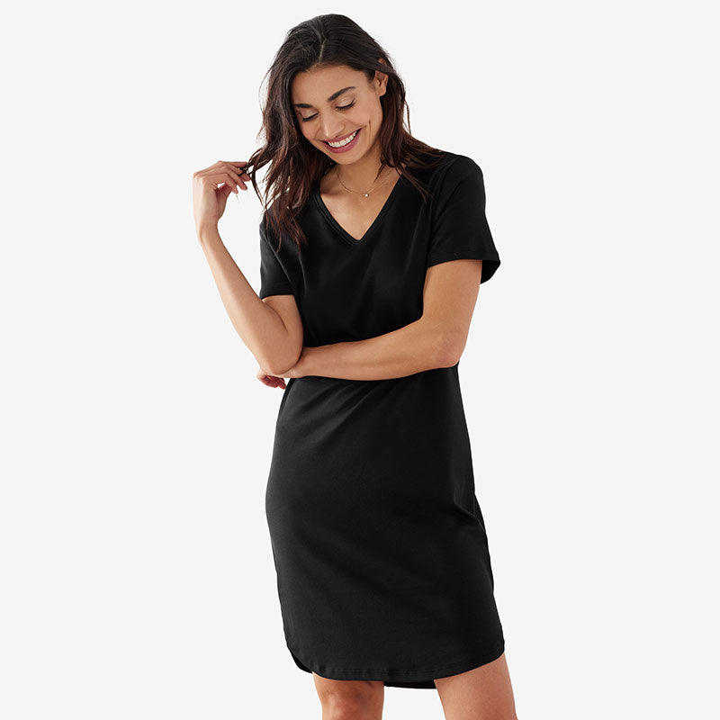 Pima Cotton Nightgown - Black, XXL,Black