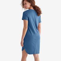 Pima Cotton Nightgown - Blue Denim, XXL,Blue Denim