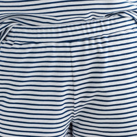 Yarn-Dyed Stripe Pima Cotton Women's Shorts Set - Navy/White, XXL,Navy/White