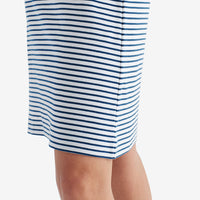 Yarn-Dyed Stripe Pima Cotton Women's Nightgown - Navy/White, XXL,Navy/White