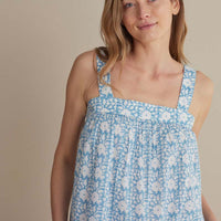 Printed Voile Women's Babydoll Shorts Set - Floral Weave, XL,Floral Weave