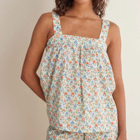 Printed Voile Women's Babydoll Shorts Set - Meadow Song, XS,Meadow Song