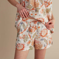 Printed Voile Women's Babydoll Shorts Set - Wild Bloom, XXL,Wild Bloom