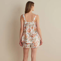 Printed Voile Women's Babydoll Shorts Set - Wild Bloom, XXL,Wild Bloom