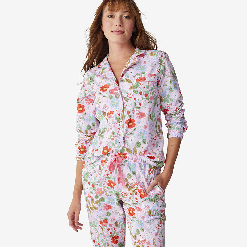 Poplin Women's Pajama Set - Strawberry Fields, L,Strawberry Fields