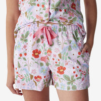 Poplin Women's Shorts Set - Strawberry Fields, XS,Strawberry Fields