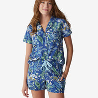 Poplin Women's Shorts Set - Peacock, XS,Peacock