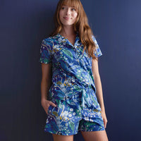 Poplin Women's Shorts Set - Peacock, XS,Peacock