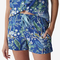Poplin Women's Shorts Set - Peacock, XS,Peacock
